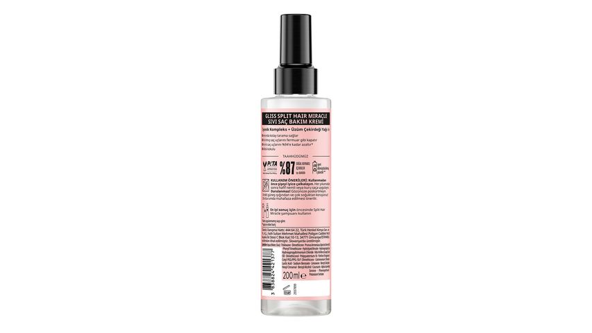Gliss Split Hair Miracle Kırık Uçları Mühürleyen Sıvı Saç Bakım Kremi 200 ml