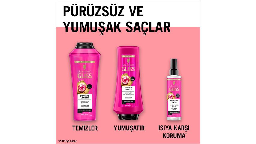 Gliss Supreme Length Biotin Kompleksi & Şakayık Çiçeği Özü ile Koruyucu Şampuan 400 ml