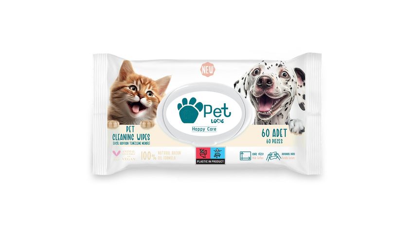 Pet Love Pet Cleaning Wipes 60 Count