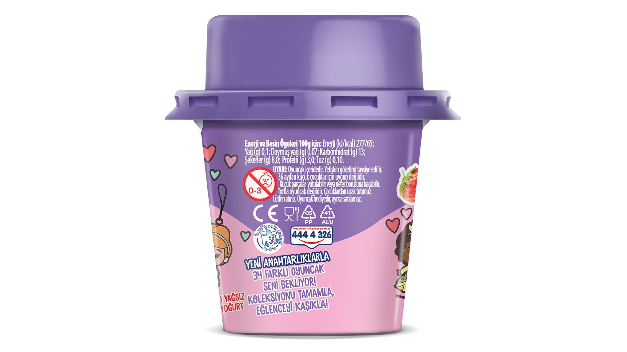 Danone Süprix Frozen Strawberry Flavored Yogurt 90 g - yemeksepeti.com