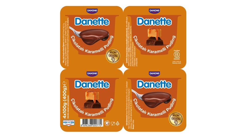 Danette Caramel Chocolate Pudding 4 × 100 g