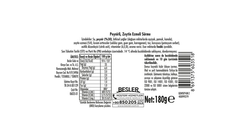 Ülker Sürmix Zeytinli Peynir Sürme 180 g