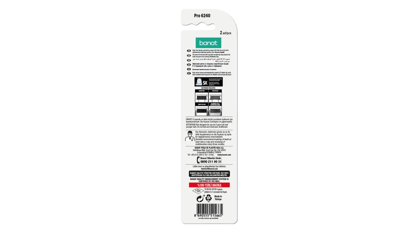 Banat Pro 6240 Medium Toothbrush (1+1)