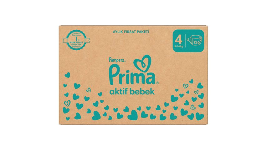 Prima Aktif Bebek Bebek Bezi 4 Beden 136 Adet