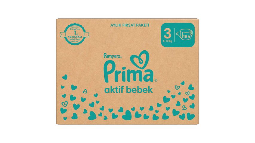 Prima Aktif Bebek Bebek Bezi 3 Beden 156 Adet