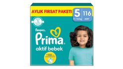 Prima Active Baby Diapers Size 5 Junior – 116 Count