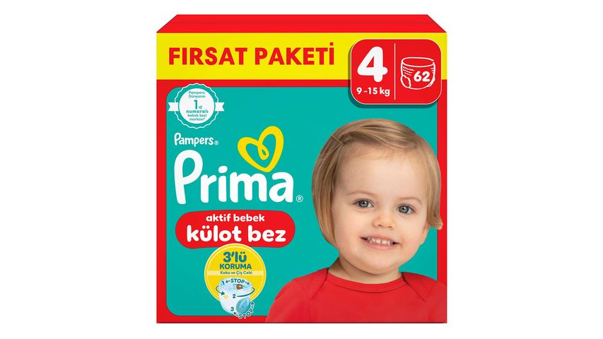 Prima Pants Diapers Size 4 Maxi – 62 Count