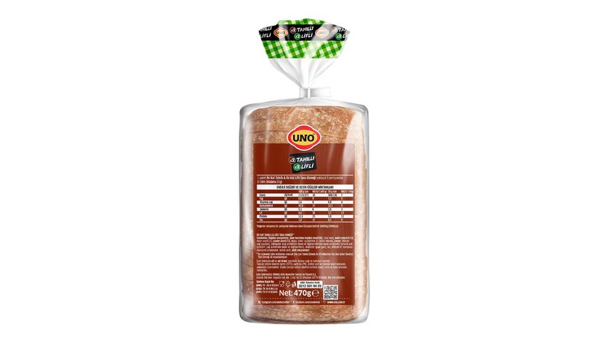 Uno 2 Kat Tahıllı 2 Kat Lifli Tava Ekmeği 470 g