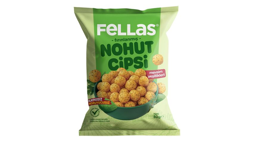 Fellas Baked Chickpea Chips with Mixed Greens Flavor 50 g