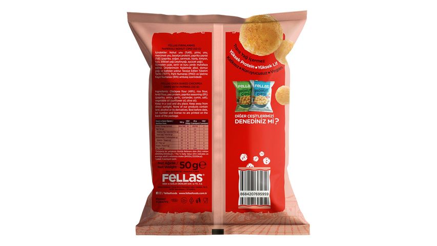 Fellas Fırınlanmış Paprikalı Nohut Cipsi 50 g