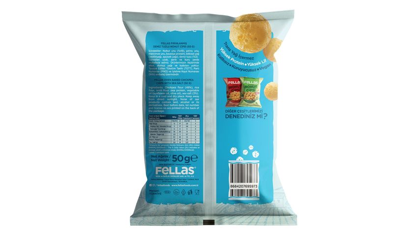 Fellas Baked Chickpea Chips with Sea Salt 50 g