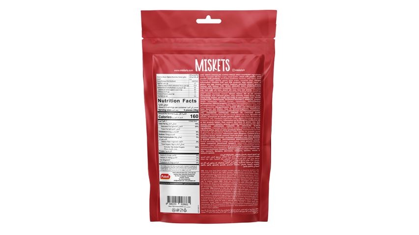 Miskets Beyaz Çikolata Kaplamalı Ahududu Draje 80 g