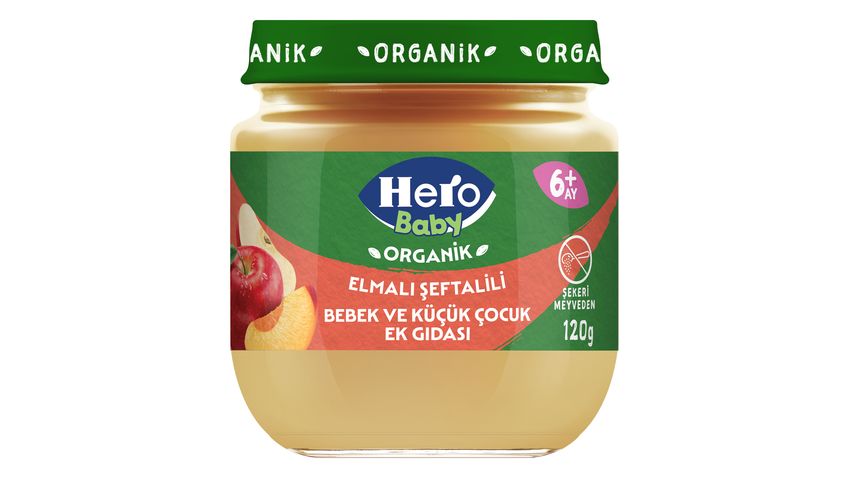 Hero Baby Organik Elma Şeftali Püre 120 g