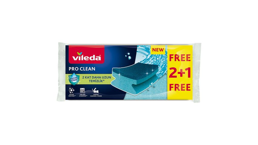 Vileda Pro Clean Oluklu Sünger 2+1
