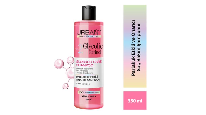 Urban Care Gloss Glycolic Retinol Parlaklık Etkili Onarıcı Saç Bakım Şampuanı 350 ml