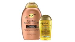 OGX Brazilian Keratin Therapy Şampuan 385 ml & Argan Oil of Morocco Yenileyici Saç Bakım Yağı 100 ml