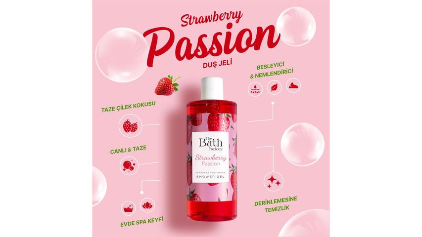 The Bath Factory Nemlendirici & Besleyici Strawberry Passion Duş Jeli 400 ml