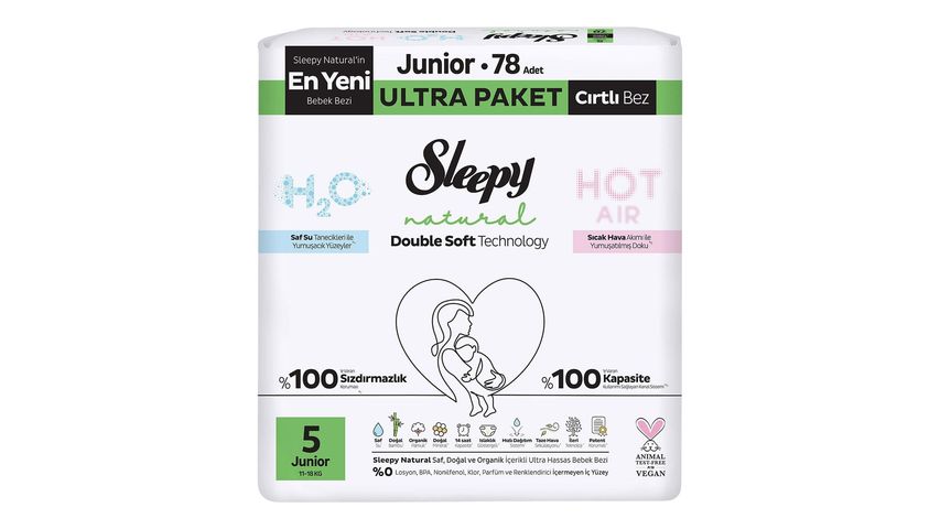 Sleepy Natural Double Soft Bebek Bezi Ultra Junior 78'li No:5