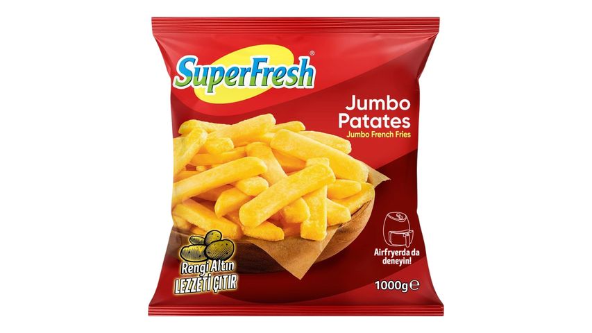 SuperFresh Dondurulmuş Jumbo Dilimlenmiş Parmak Patates 1 kg