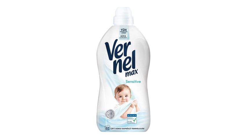 Vernel Max Sensitive Çamaşır Yumuşatıcısı 60 Yıkama 1.44 L