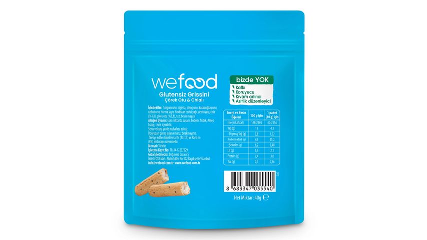 Wefood Glutensiz Çörek Otu & Chialı Grissini 40 g