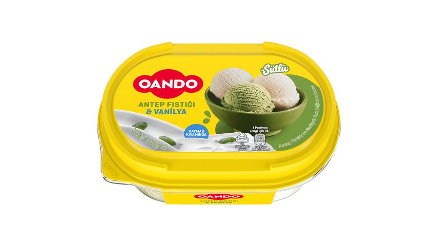 Oando Pistachio & Vanilla Ice Cream Tub 770 ml