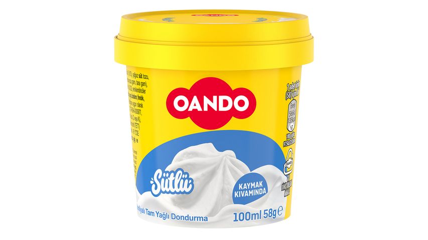 Oando Vanilyalı Kap Dondurma 100 ml