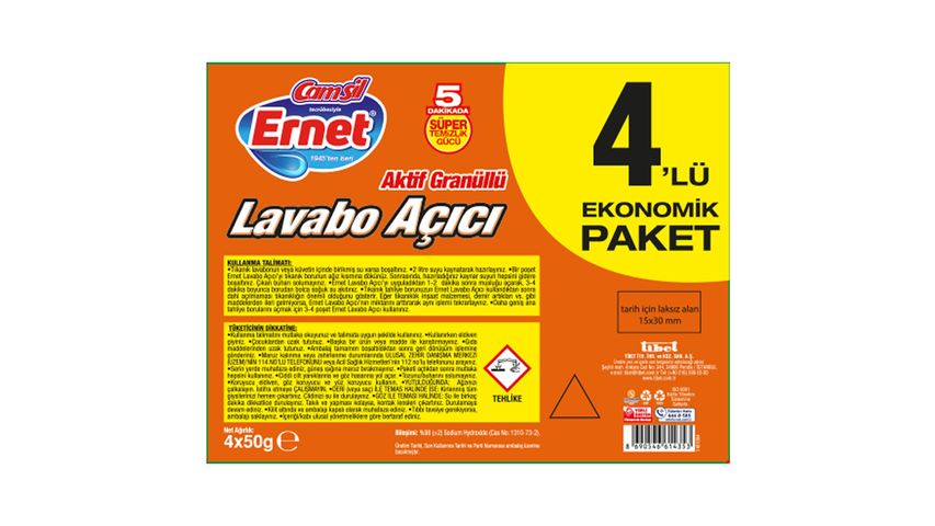 Ernet Lavabo Açıcı Granül 4x50 g
