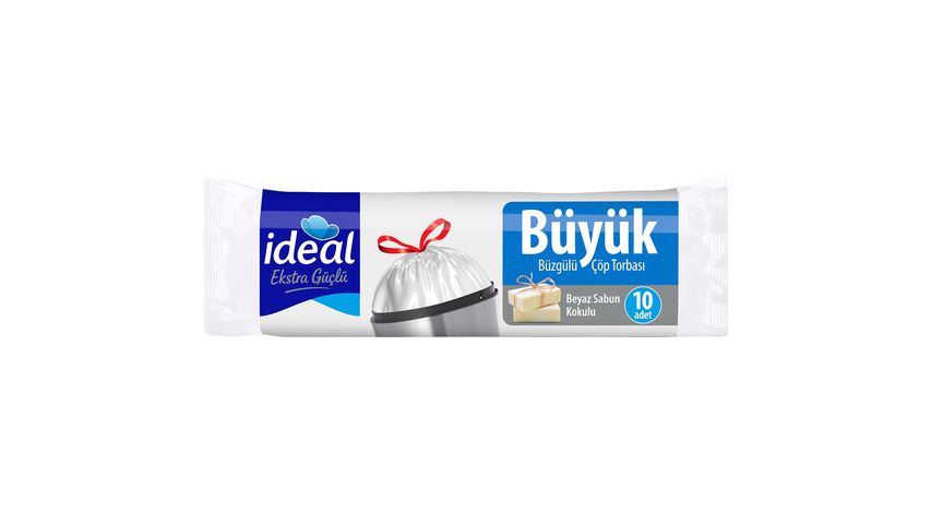 Ideal Drawstring White Soap Scented Large Trash Bags 10 Pieces