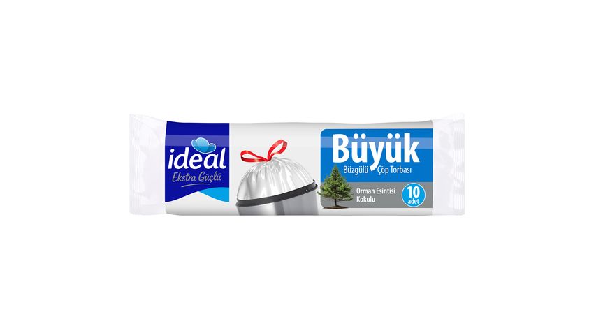 İdeal Büzgülü Orman Esintisi Kokulu Büyük Boy Çöp Torbası 10 Adet