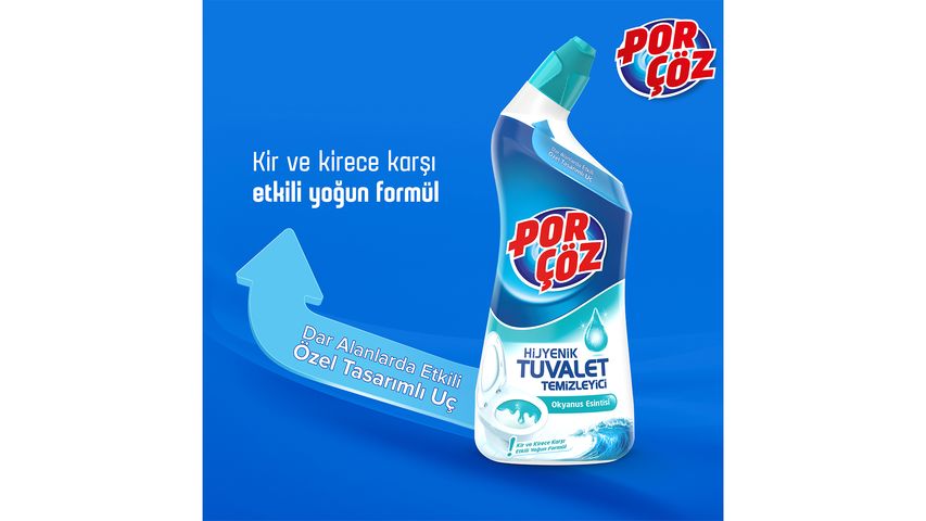 Porçöz Gel Toilet Cleaner Ocean Breeze 750 ml