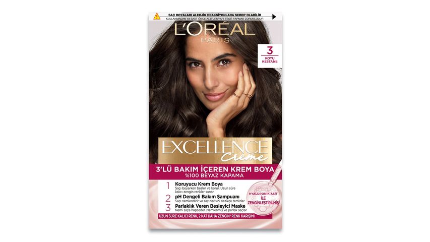 L'Oréal Paris Excellence Dark Chestnut Hair Dye 3.0