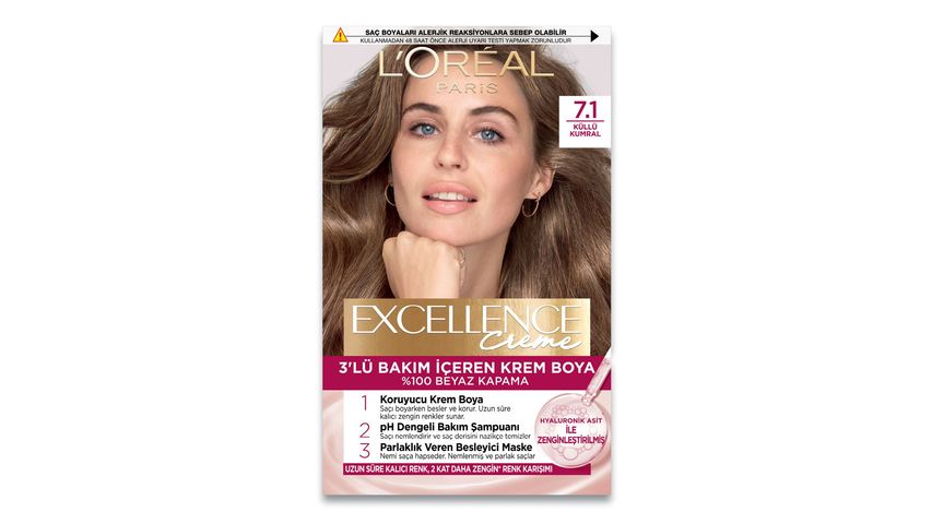 L’Oreal Paris Excellence Creme 7.1 Kumral Küllü Saç Boyası 268 g