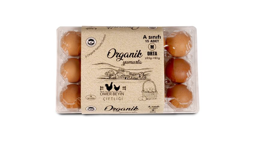 Ömer Bey’s Farm Organic Eggs 15 pcs 53–63 g
