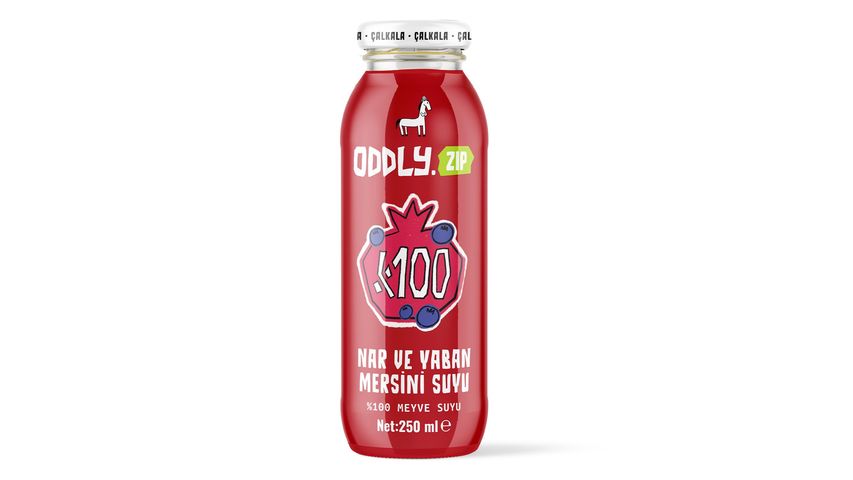 Oddly.Zip %100 Nar & Yaban Mersini Suyu Cam 250 ml