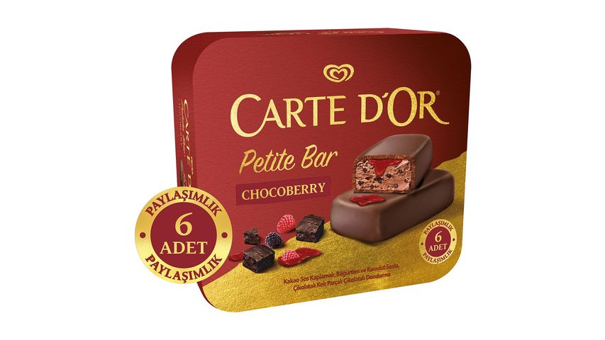Algida Carte d'Or Petite Bar Chocoberry 6 pcs 276 ml