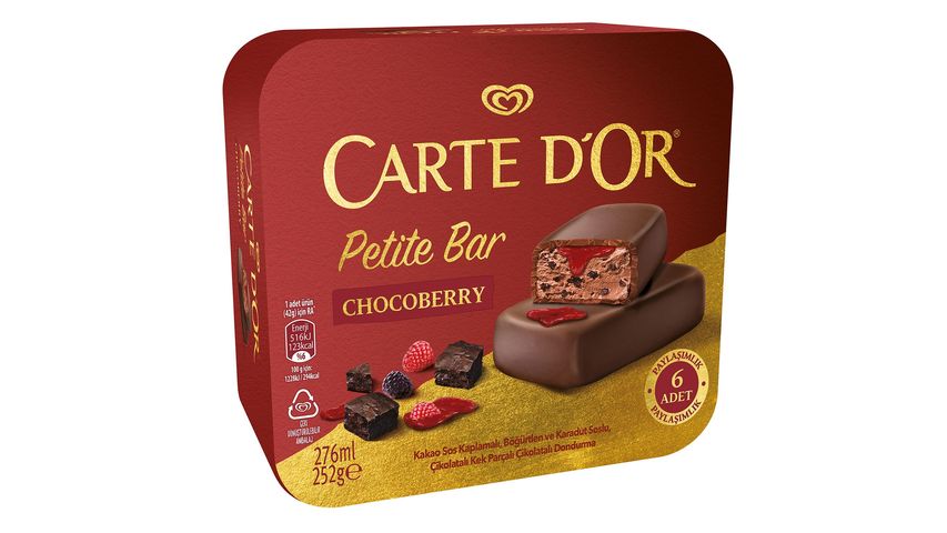 Algida Carte d'Or Petite Bar Chocoberry 6 pcs 276 ml