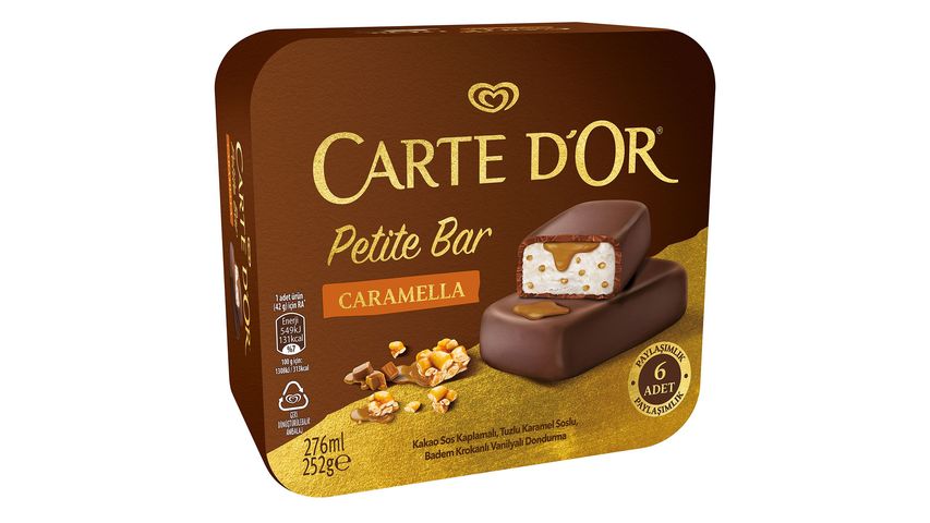 Algida Carte d'Or Petite Bar Caramella 6 pcs 276 ml