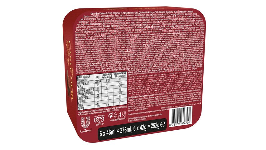 Algida Carte d'Or Petite Bar Chocoberry 6 pcs 276 ml
