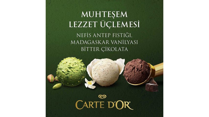 Algida Carte d'Or Classic Vanilya, Fıstık & Bitter Çikolata 850 ml