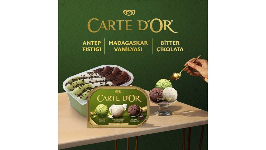 Algida Carte d'Or Classic Vanilya, Fıstık & Bitter Çikolata 850 ml