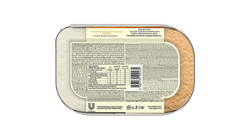 Algida Carte d'Or Classic Extra Bal Badem & Karamel 850 ml
