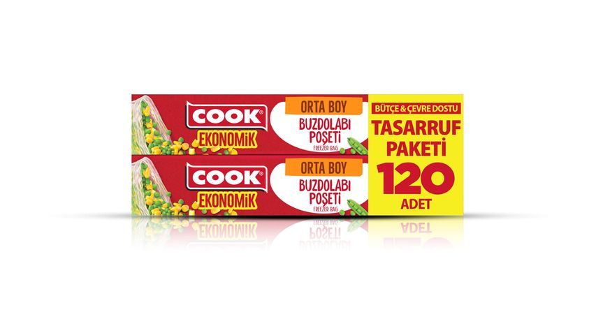 Cook Ekonomik Orta Buzdolabı Poşeti 24 x 35 cm 120 Adet