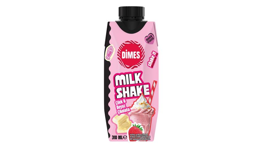 Dimes Çilekli Beyaz Çikolatalı Milkshake 310 ml