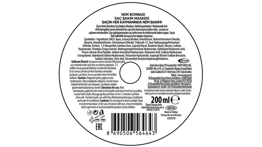 Duru Intensive Repair & Moisture Hair Mask 200 ml