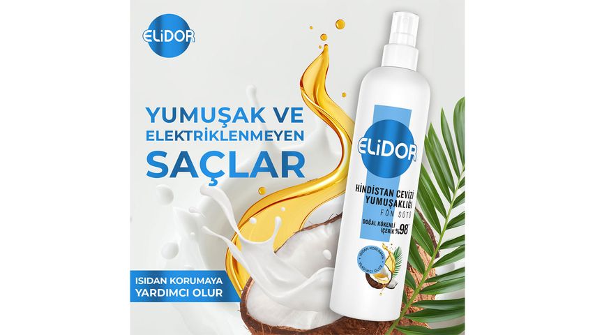 Elidor Hindistan Cevizi Yumuşaklığı Fön Sütü 190 ml