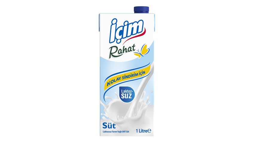 İçim Rahat Yarım Yağlı Laktozsuz Süt 1 L