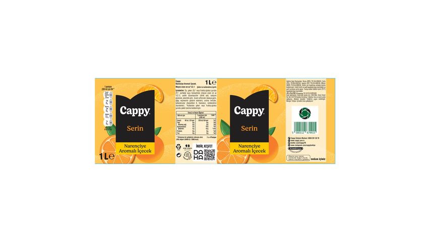 Cappy Serin Narenciye Aromalı İçecek 1 L