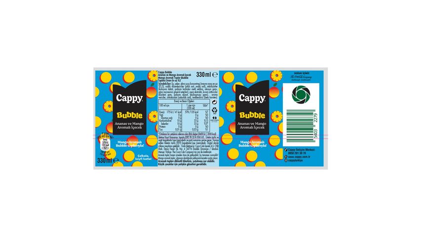 Cappy Bubble Mango Ananas 330 ml