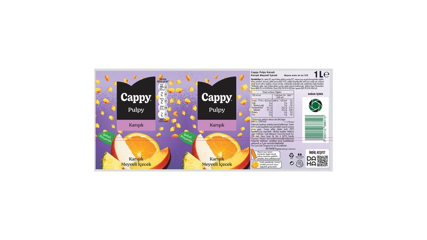 Cappy Pulpy Karışık Meyveli İçecek 1 L